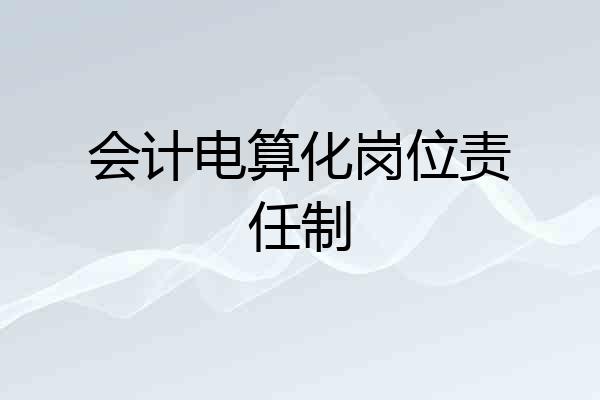 会计电算化岗位责任制