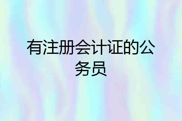 有注册会计证的公务员