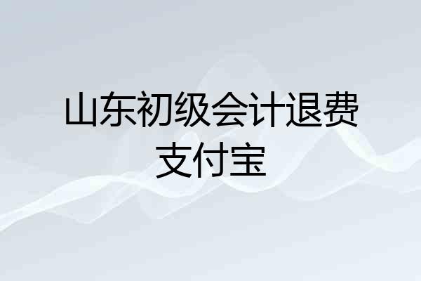 山东初级会计退费支付宝
