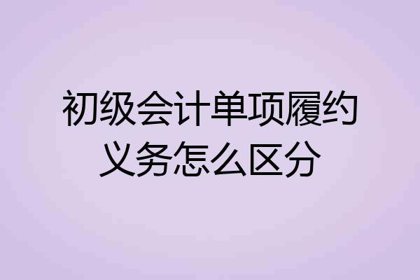 初级会计单项履约义务怎么区分