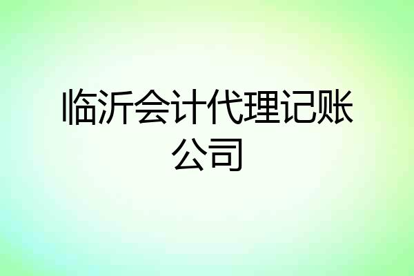 临沂会计代理记账公司