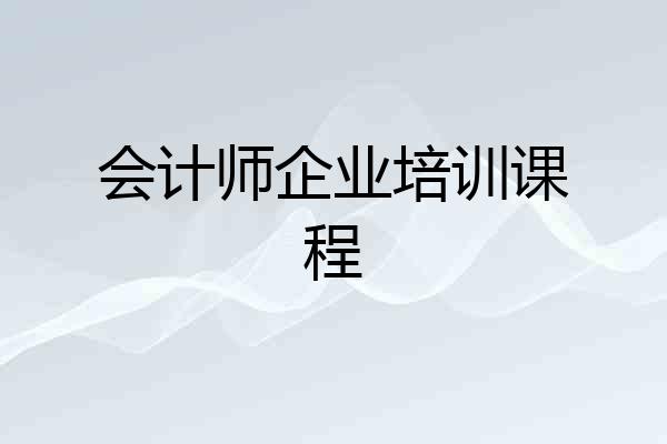 会计师企业培训课程