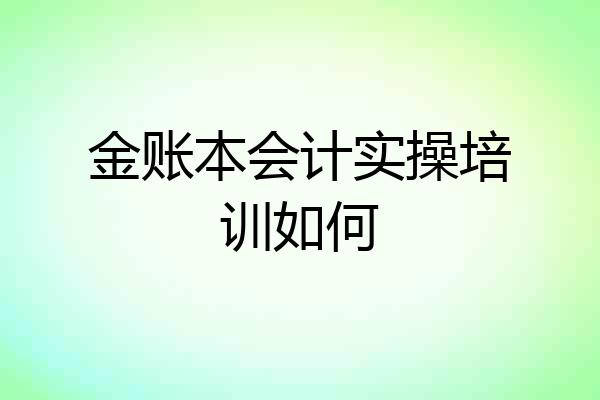 金账本会计实操培训如何