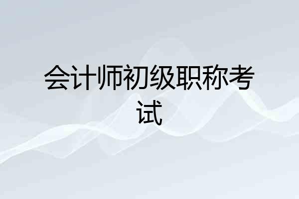 会计师初级职称考试