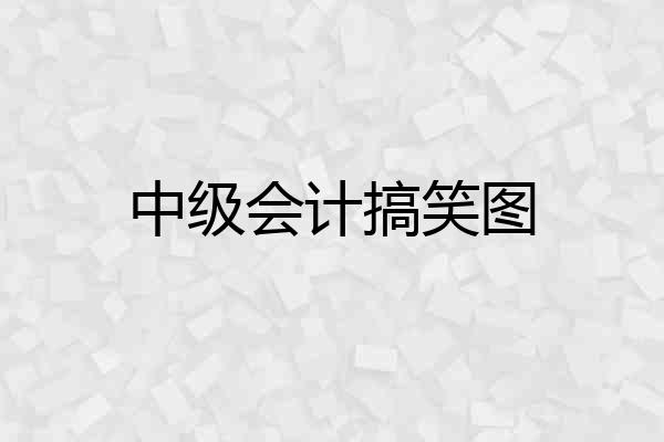 中级会计搞笑图