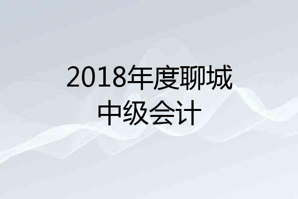 2018年度聊城中级会计