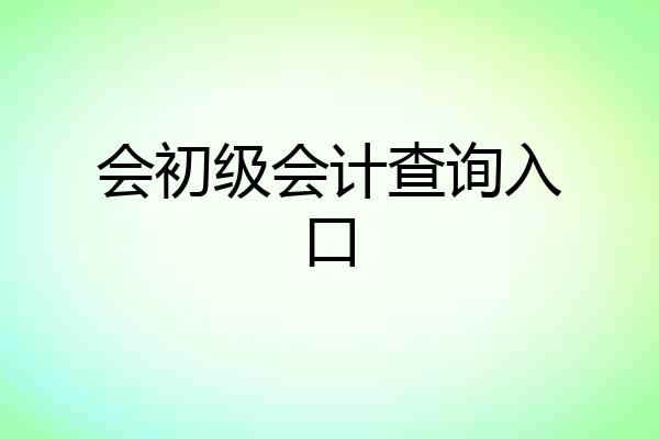 会初级会计查询入口