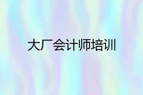 大厂会计师培训