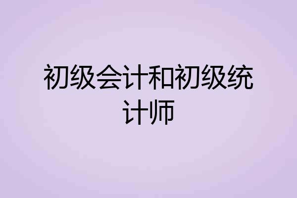 初级会计和初级统计师