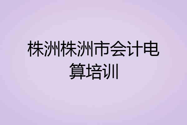 株洲株洲市会计电算培训