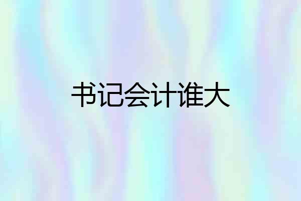 书记会计谁大