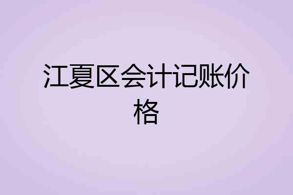 江夏区会计记账价格