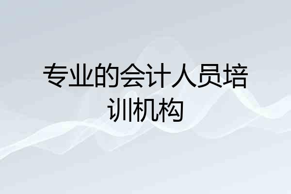 专业的会计人员培训机构