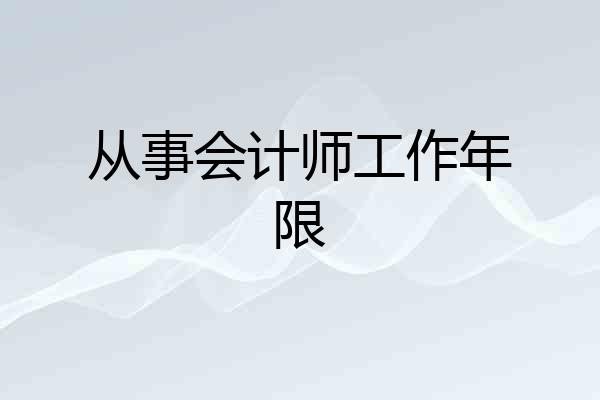 从事会计师工作年限