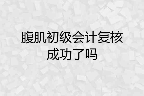 腹肌初级会计复核成功了吗