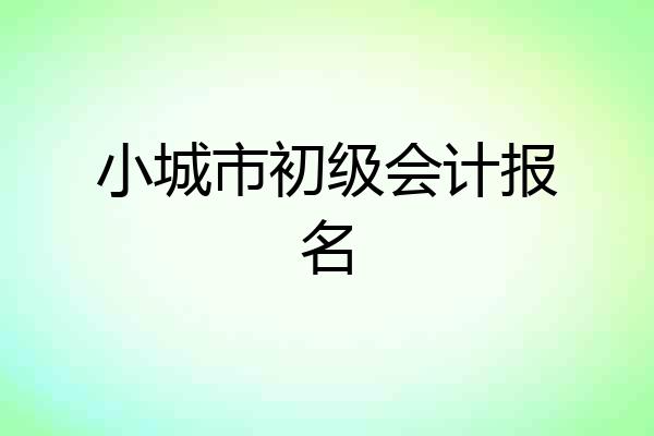 小城市初级会计报名