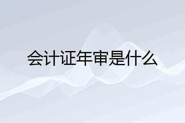 会计证年审是什么