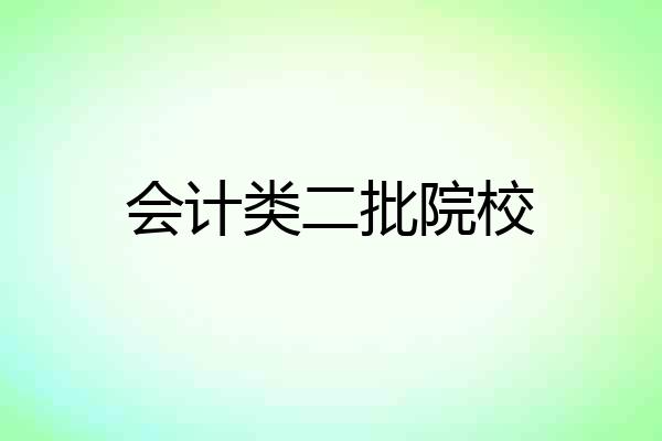 会计类二批院校