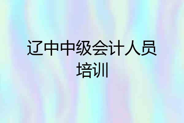 辽中中级会计人员培训