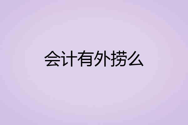 会计有外捞么