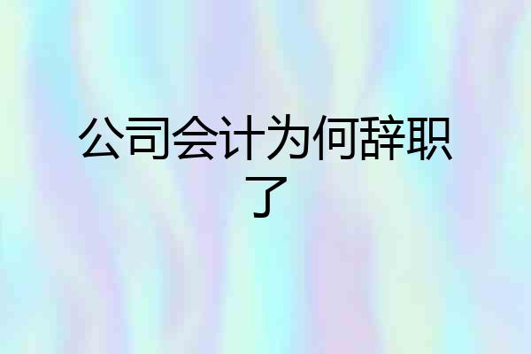 公司会计为何辞职了