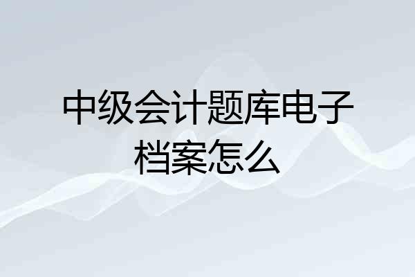中级会计题库电子档案怎么