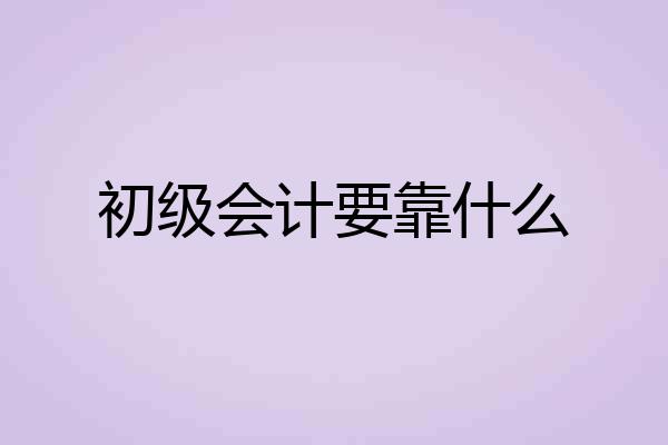初级会计要靠什么
