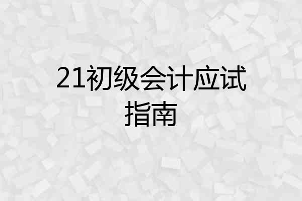 21初级会计应试指南