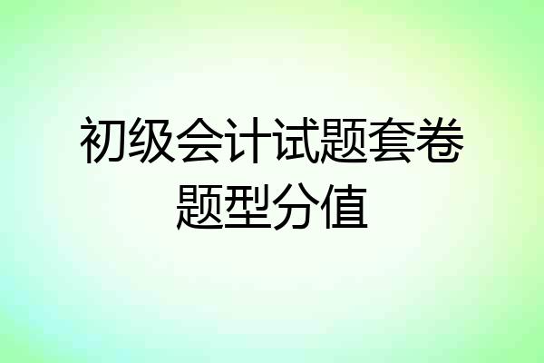 初级会计试题套卷题型分值