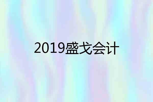 2019盛戈会计