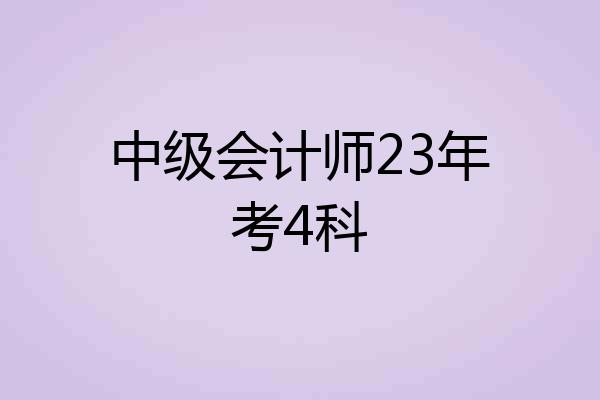 中级会计师23年考4科