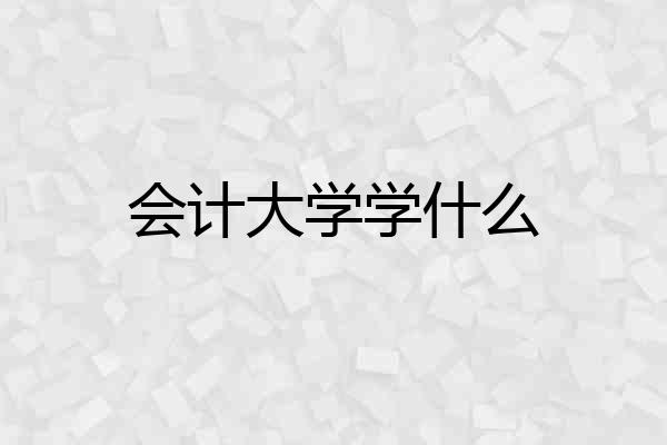 会计大学学什么