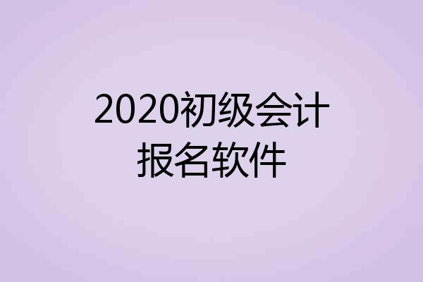 2020初级会计报名软件