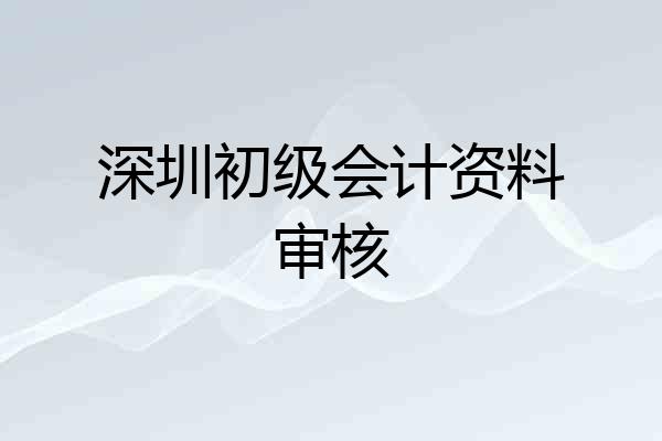 深圳初级会计资料审核