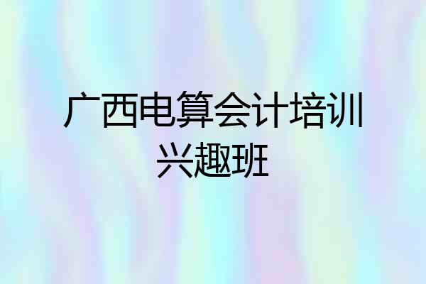 广西电算会计培训兴趣班