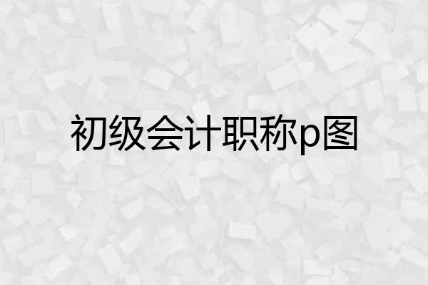 初级会计职称p图