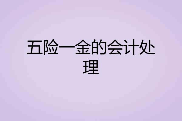 五险一金的会计处理