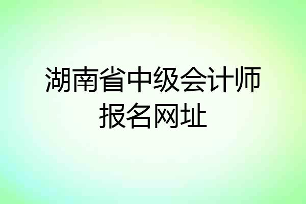 湖南省中级会计师报名网址