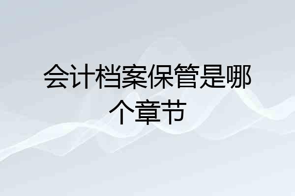 会计档案保管是哪个章节