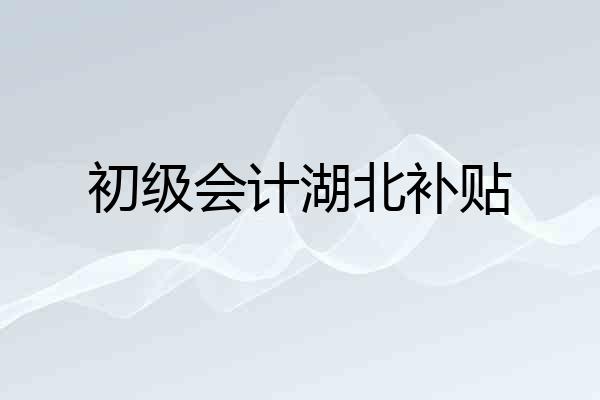 初级会计湖北补贴