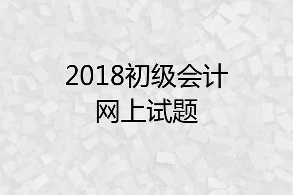 2018初级会计网上试题