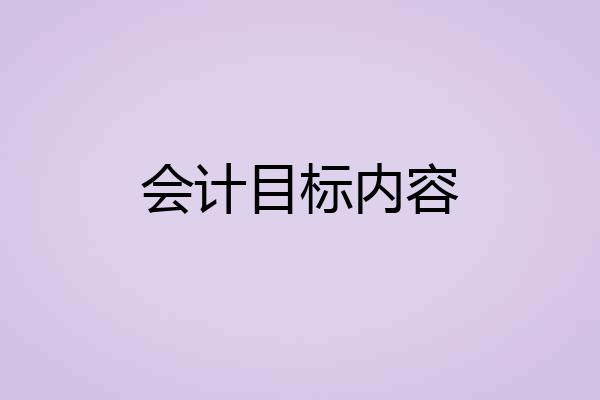 会计目标内容