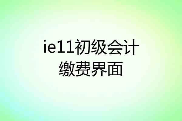 ie11初级会计缴费界面
