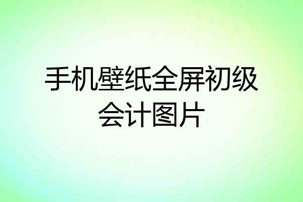 手机壁纸全屏初级会计图片