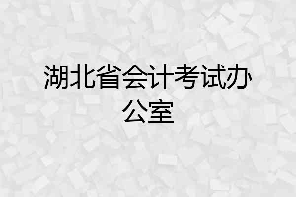 湖北省会计考试办公室