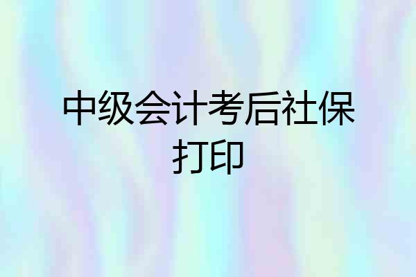 中级会计考后社保打印