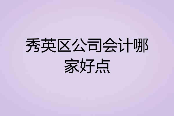 秀英区公司会计哪家好点