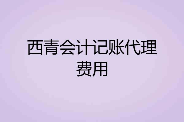 西青会计记账代理费用