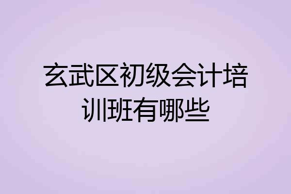 玄武区初级会计培训班有哪些