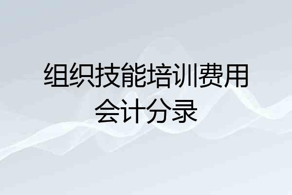 组织技能培训费用会计分录